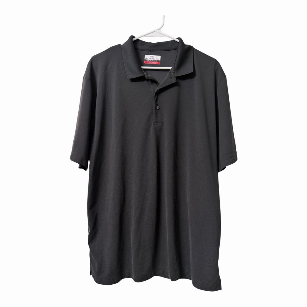 Grand Slam Men's XL Black Performance Polo Shirt Golf Casual Athletic